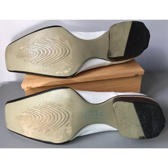 Fiesso Square Toe White Leather Aurello Garcia EUC - Picture 7 of 8